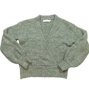 ASTR The Label Sage Green Speckled Wrap Knit Sweater Size Medium